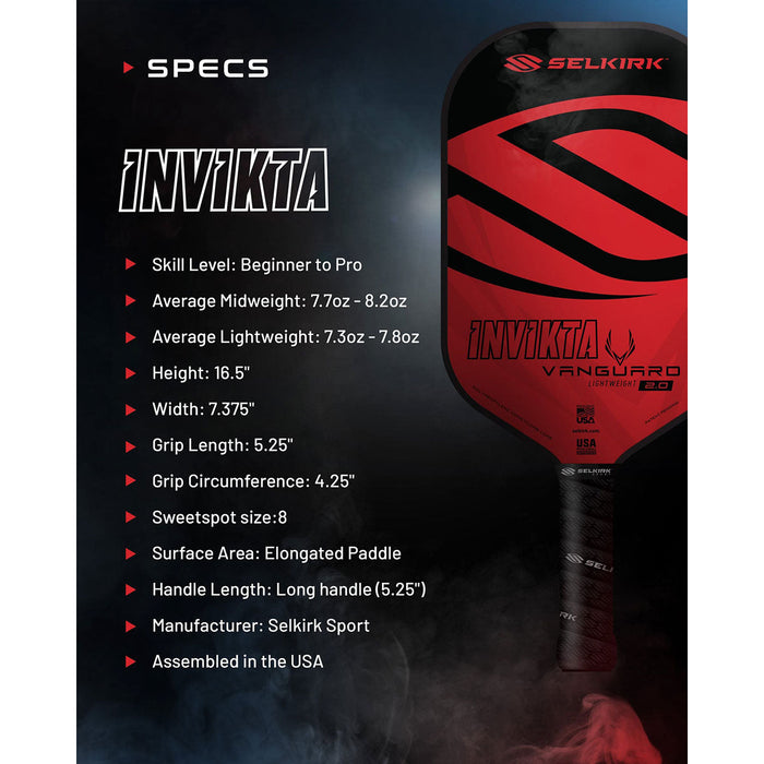 Selkirk VANGUARD 2.0 Invikta Midweight Pickleball Paddle