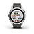 The silver and graphite Garmin fenix 7S GPS sport watch with stamina data on the screen